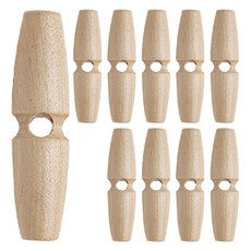 ButtonKing 木質鼓形牛角扣 60mm, 原木色, 10個