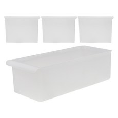 KAZT 附把手多功能冰箱整理盒, 4個, 半透明