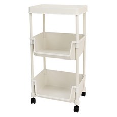 히키스 이동식 수납 트롤리 347 x 230 x 645 mm, 화이트, 3단