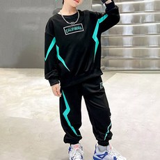 JOYMULTI 男童 MOSS 大學T + 束口褲套組