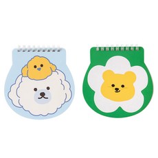 Dailylike 造型筆記本2款組合 40頁, 1套, 01果凍花, 02野蒜花