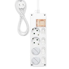 가가넷 포인트 메인 개별 16A 멀티탭 4구 + 안전커버 2p 세트, 화이트, 1세트, 1.5m