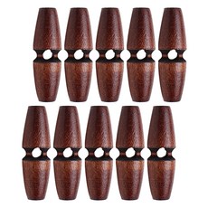 동대문단추왕 떡볶이 우드 장구 토글 단추 40mm, 인디밤, 10개