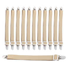 床墊固定夾, 淺褐色, 12個