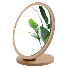 Meumyu 木製桌上型立式折疊桌高清桌鏡, 圓形