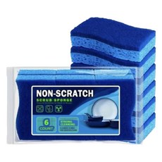 Swan 雙面無痕清新菜瓜布 藍色, 1個, 6個