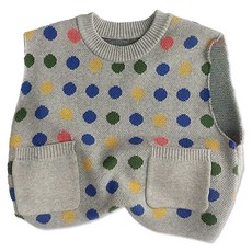 Golden Rabbit兒童款寬鬆針織背心 圓點