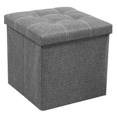 루아즈 화장대 패브릭 수납 스툴의자 소형 LUAZ-H13, 그레이, 1개