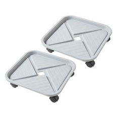 Homeflow 附輪通風設計可移動式花盆託盤 + 集水盤組合 方形, 2套, 混合顏色