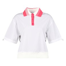 luxgolf 女款撞色翻領抽繩短袖襯衫 LB4M628W