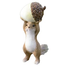 Homeflow 精緻花園裝飾 松鼠雕像 找到大橡果, 混合色