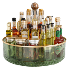 Khohimo 多用途360度旋轉調味料收納盤 5W0056, 透明綠色, 1個