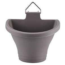 The Flow Commerce 歐式居家園藝壁掛懸掛式多肉植物塑膠花盆, 深灰色, 1個