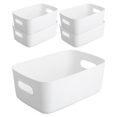 Clair B 多用途收納籃 L, 5個, 白色