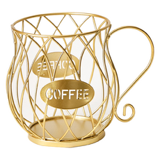 코히모 대용량 커피캡슐 보관함 바스켓 5W0060, 1개, 포트형 골드