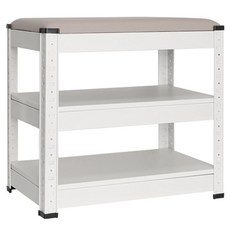 HICKIES 鐵製框架玄關長凳鞋櫃, 灰色, 2層