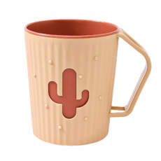 小麥購物 仙人掌漱口杯 G091 64g, 撞色粉, 4個