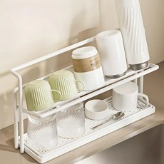 Younco 廚房層架 多用途瀝水整理架 40 x 20 x 10 cm, 白色, 1個, 2層