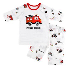 Maykids 男童款星星消防車7分變形布上下套裝