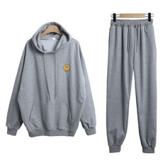 Sugar Fun 女款 MUSH 微笑寬鬆連帽束口褲套裝