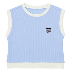 Tiffany Sister 女童淺藍色鬆餅格紋背心 N4