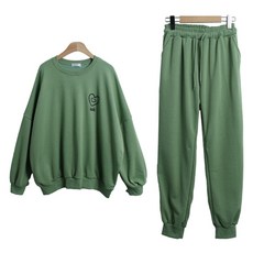 Sugar Fun 女性海洋愛心微笑大學T束口慢跑褲套裝