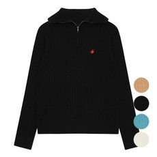 BEVERLY HILLS POLO CLUB 比佛利保羅 女款麻花飛行半拉鍊針織衫