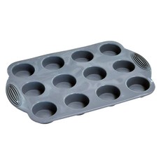 Bestom 高級12孔迷你瑪芬烤盤, 灰色, 1個