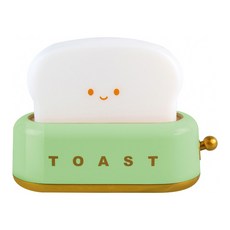 拍平方 麵包機小夜燈, 尺寸: 13.4*2.4*9.8cm, 重量: 133g, 材質: ABS+HIPC, 綠色, 電池容量: 800mAh/3.7V