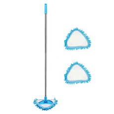 B2WIN 簡易地板清潔拖把 1.5m + 拖布 3片組, 1套, 混合顏色