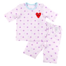 Maykids 兒童紫色愛心七分袖變色上下衣套裝