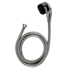 Moro40美髮沙龍用洗髮蓮蓬頭(鉻色)+金屬軟管1m組, 1組