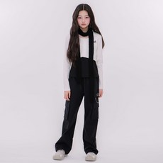 applepink 兒童抓皺裝飾疊穿開襟衫背心套裝 U104