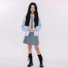 applepink 大童PK拼色袖針織開襟外套 U101