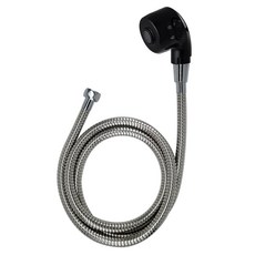 Moro美髮沙龍用洗髮蓮蓬頭+金屬軟管1m組, 黑色(Moro41), 1組