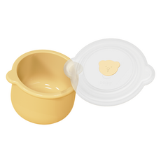 폴레드 아동용 키친 도자기 유식 용기 찜기 + 뚜껑 세트, 1세트, 치즈옐로우, 250ml