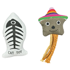 Nice u 毛樂趣 魚星味貓草玩偶 Set 2個 - 內有淡淡貓草味, 多色