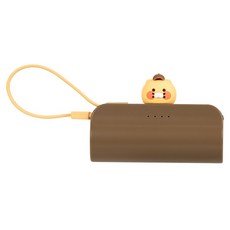 카카오프렌즈 볼캡 도킹형 20W 고속충전 보조배터리 5000mAh C타입, 춘식이 브라운, 단일상품(C타입)