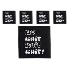 yarna We knit 정사각 페브릭 라벨, 블랙, 5개