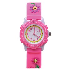 KIDSQUARE SKID女童款3D印刷果凍手錶 Flowers