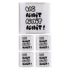 yarna We knit 정사각 페브릭 라벨, 화이트, 5개
