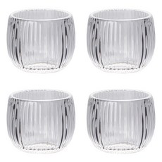 프렌치마르스 둥근 미니 유리컵 찻잔 100ml 세로 CM293, 투명, 4개