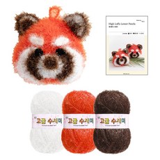 Yarna 小熊貓 DIY套組 菜瓜布線 3種 + 印刷圖稿 套組, 1套, 101, 107, 137