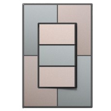 TILINS 1路3開關 綠米色 + 面板 深灰色, 1個