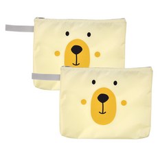 kitchen U 趣味熊餐盤袋, 黃色, 2個