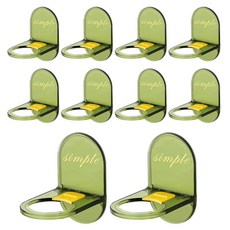 Khohimo 浴室免鑽孔黏貼式洗髮精掛架 10件組 5W0059, 1套, 淺綠色