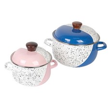 Ardin France 電磁爐 Essential 琺瑯 IH 雙耳湯鍋 2件組, 1套, 雙耳鍋 18cm + 24cm, 混合色