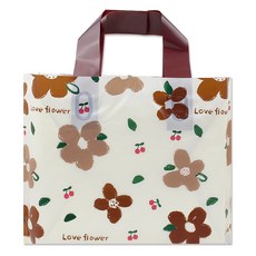 Inp LDPE 手提塑膠袋 大 40 x 30 cm, 08 棕色花朵, 25個