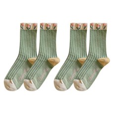 소니오 여성용 로맨틱 튤립 패션 양말 2켤레 세트