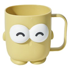 몬드스팟 엠보 눈알 욕실 양치컵 YY57689, 옐로우, 1개